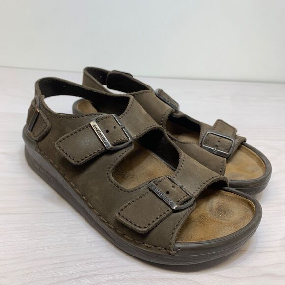 Birkenstock Nebraska Tatami Women's 11 Mens 9 42 Leather Adjustable Comfort Shoe - Picture 1 of 10